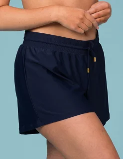 Badshorts Enfärgade Marinblå