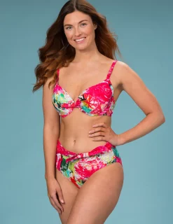 Bikinitrosa Mönstrad Låg Midja Rosa