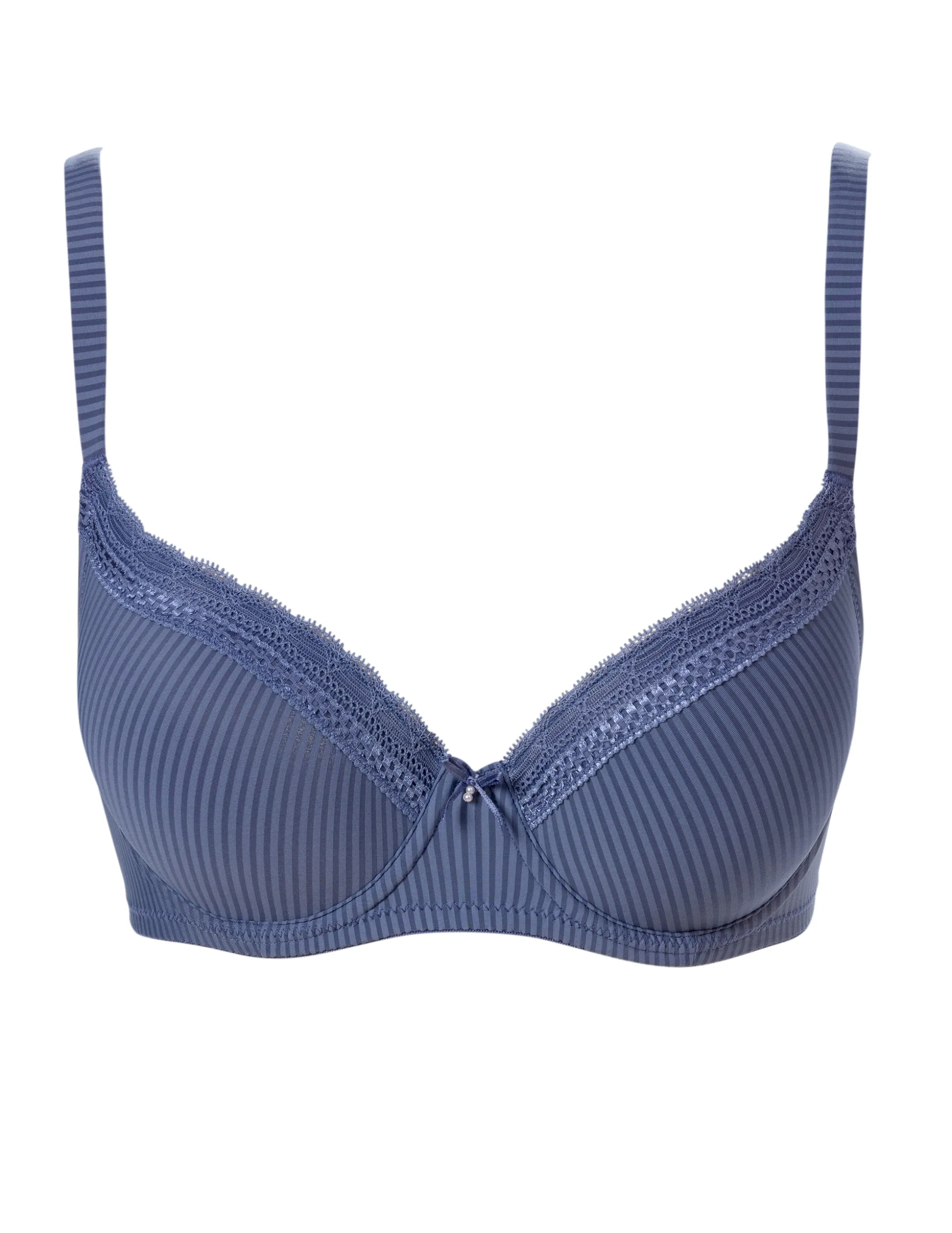 Bygel-Bh Laila Spets Jacquard Blå