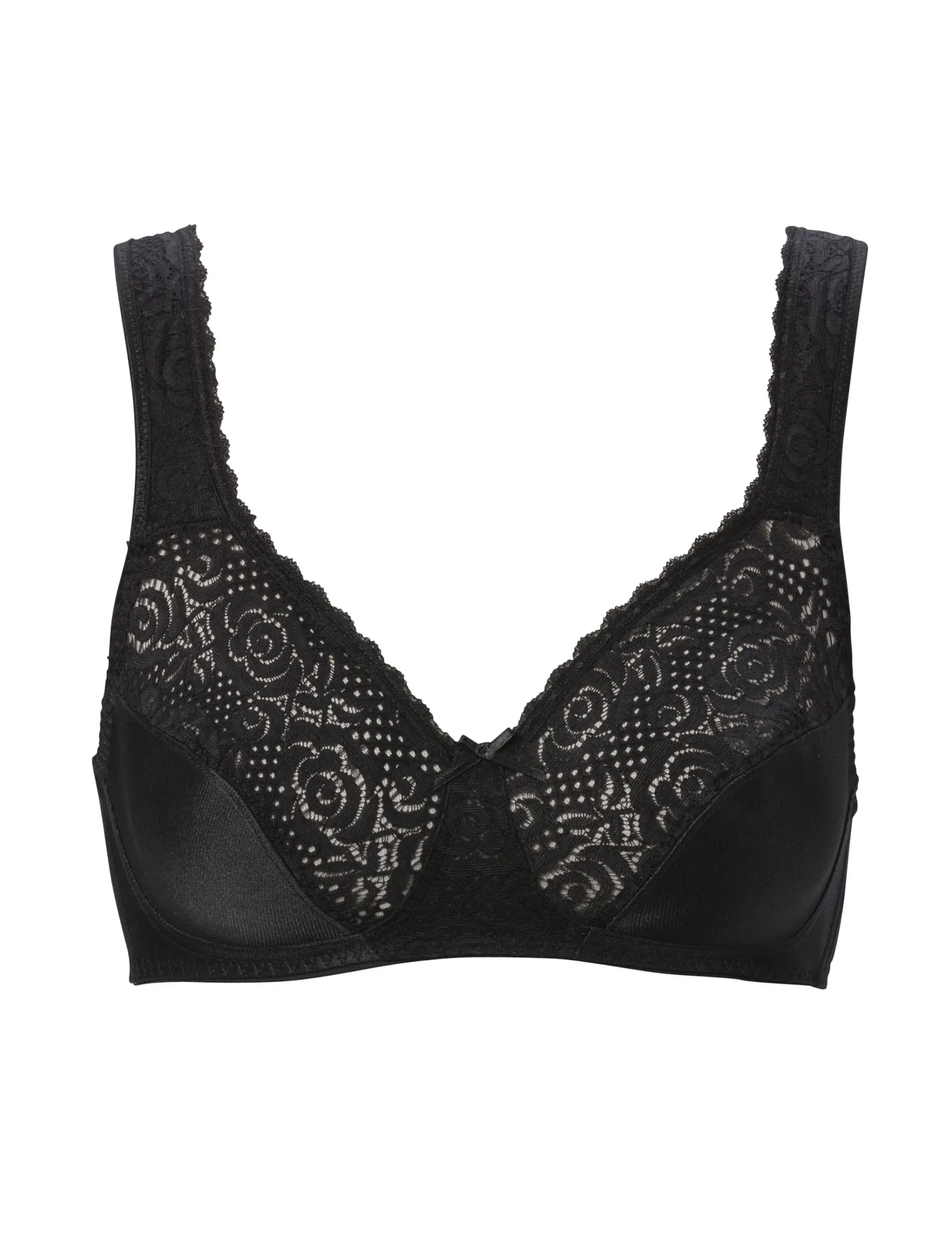 Bygellös Bh Elin Satin Svart