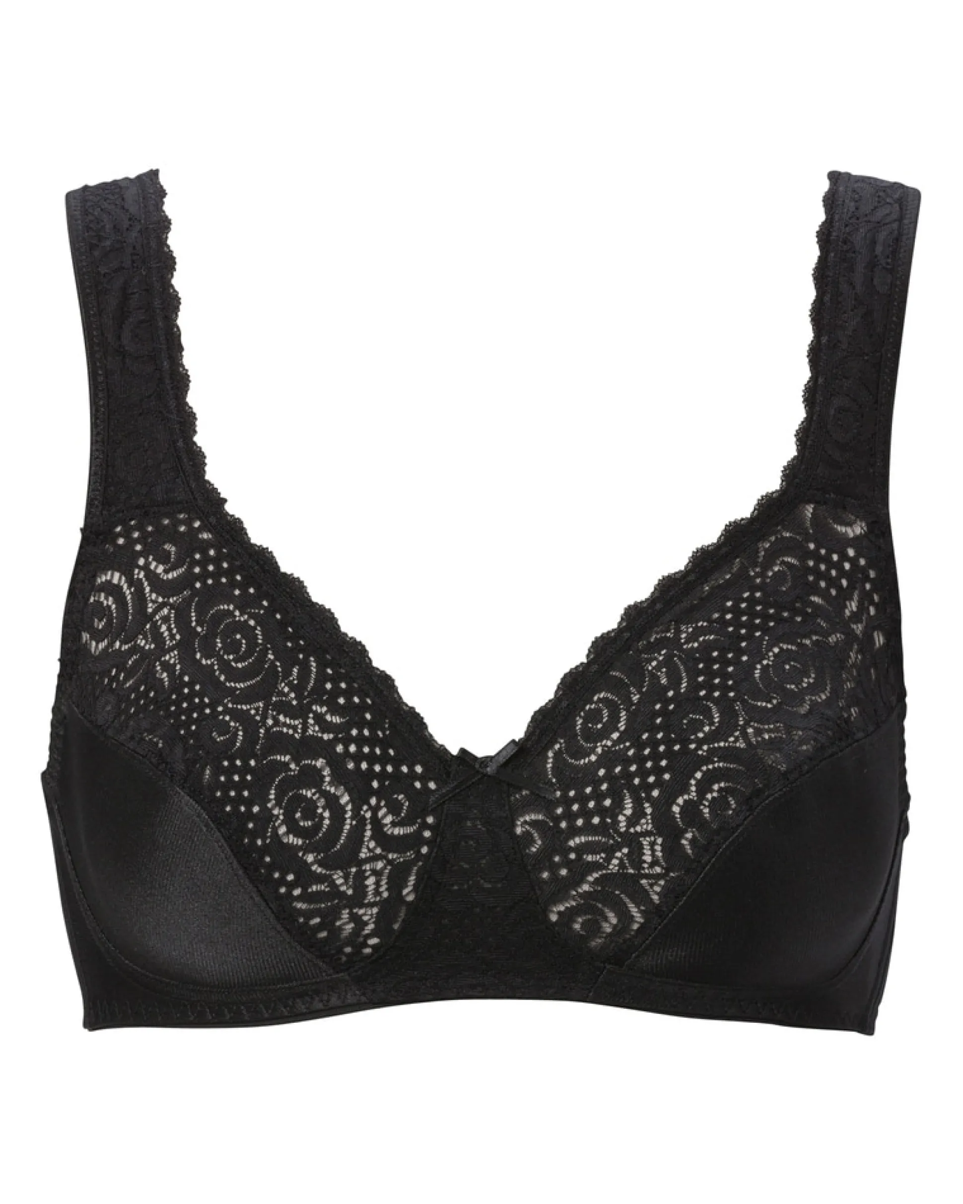 Bygellös Bh Elin Satin Svart