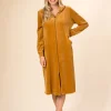 Morgonrock dragkedja velour Senapsgul