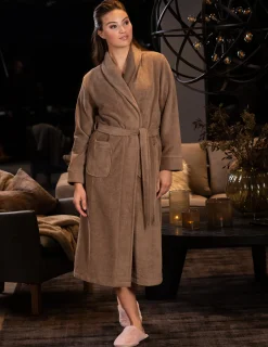 Morgonrock Velourfrotté Beige