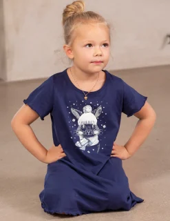 Nattlinne Barn Winterbunny Marinblå