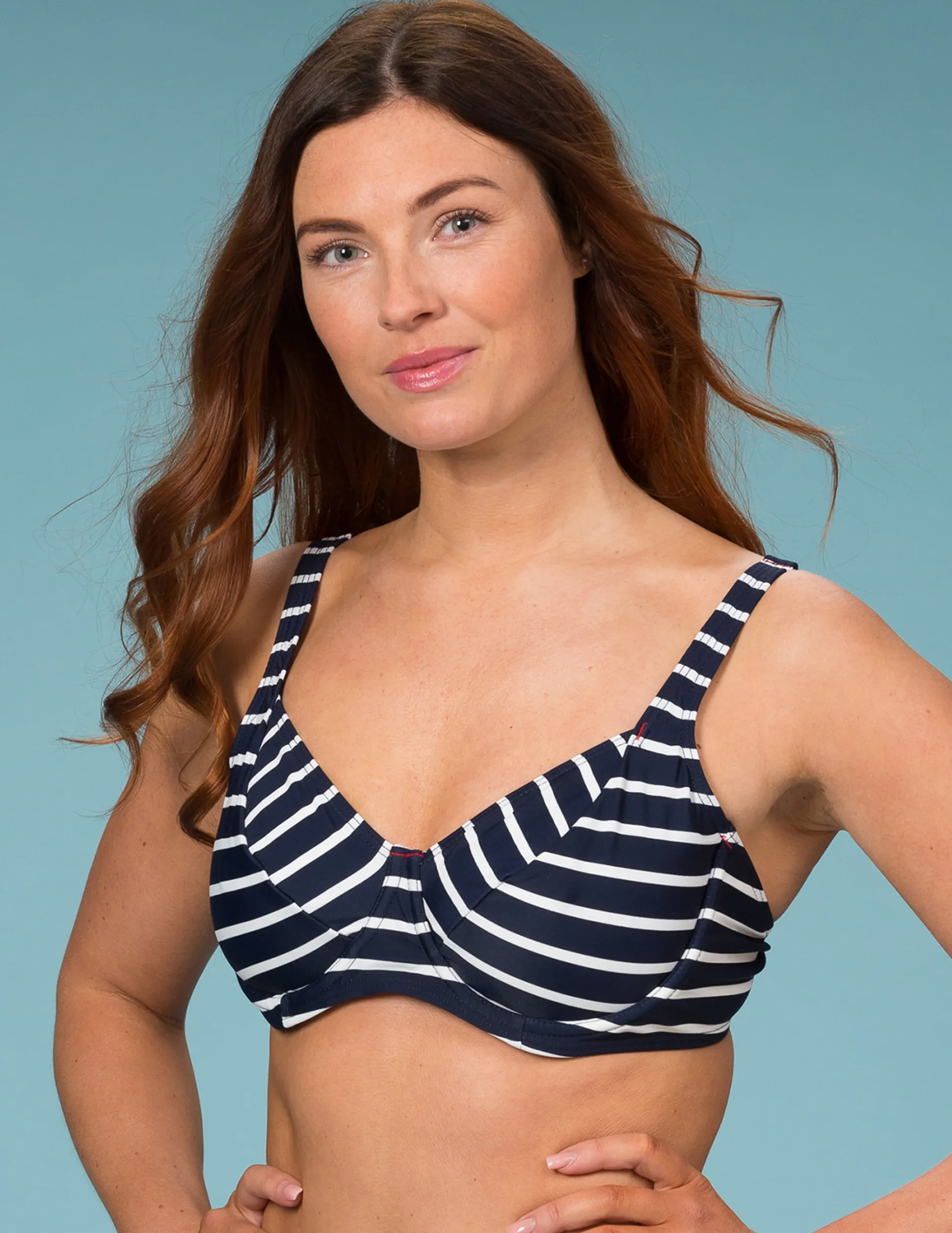 Randig bikini-bh med bygel