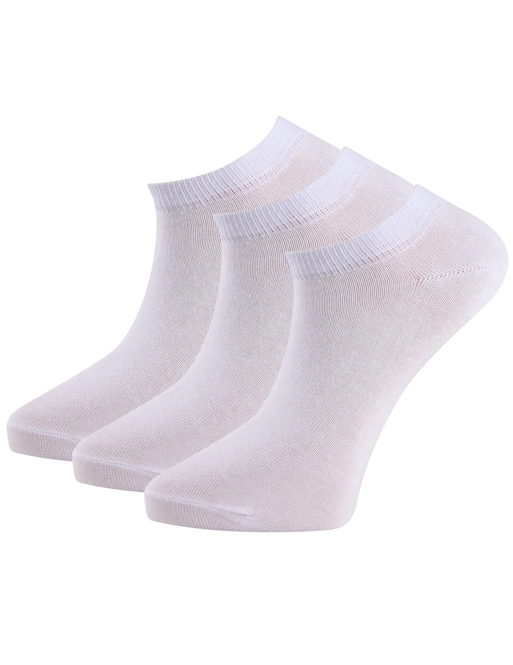 Sneakerstrumpa Bomull Enfärgad Vit 3-pack