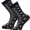 Strumpa Bambu Flower Svart 2-pack