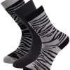 Strumpa Bomull Zebra 3-pack