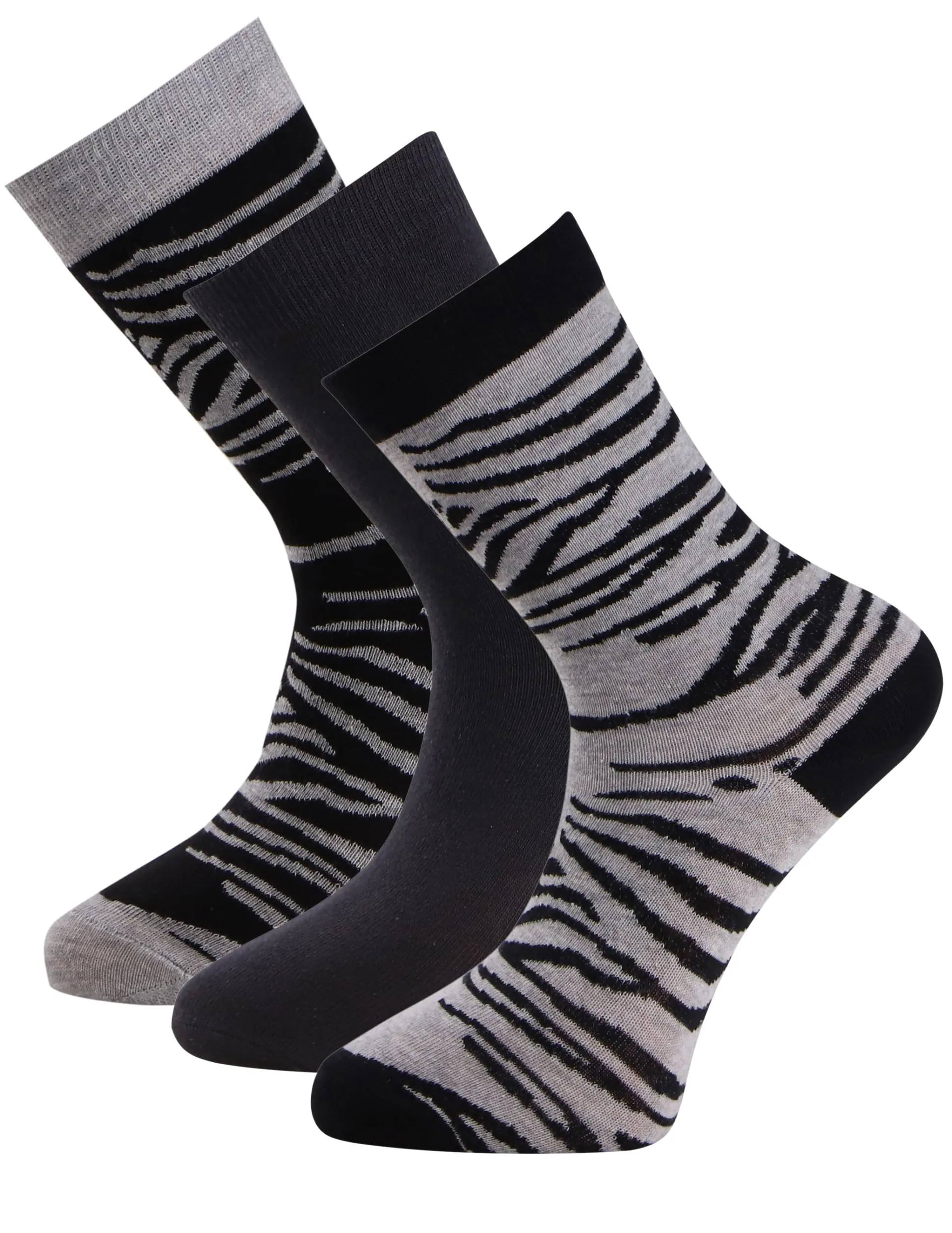 Strumpa Bomull Zebra 3-pack