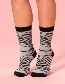 Strumpa Bomull Zebra 3-pack