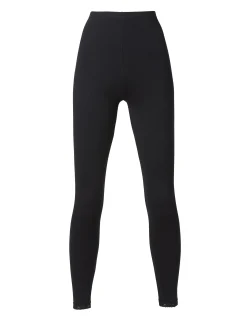 Svarta långa tights i bomull med spets