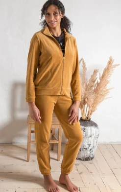 Velour-Set Senap